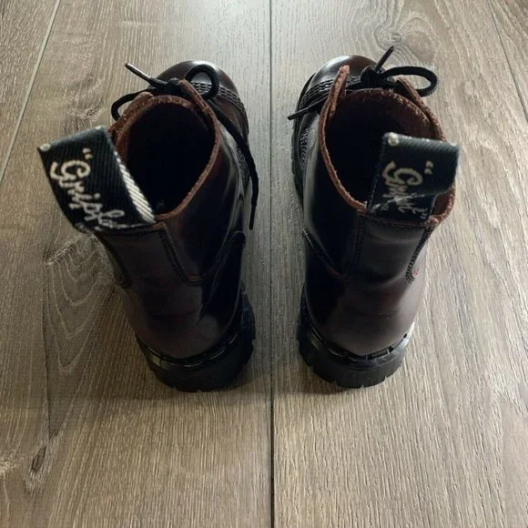 Gripfast Burgundy Patent Leather Boots - Picture 4 of 7